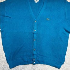 画像5: 「LACOSTE(ラコステ)」IZOD アイゾッド 80s 90s USA製 XLサイズ ライトブルー アクリルニット カーディガン (5)