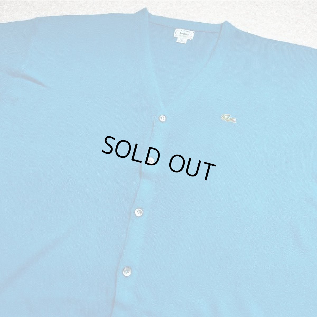 画像19: 「LACOSTE(ラコステ)」IZOD アイゾッド 80s 90s USA製 XLサイズ ライトブルー アクリルニット カーディガン (19)