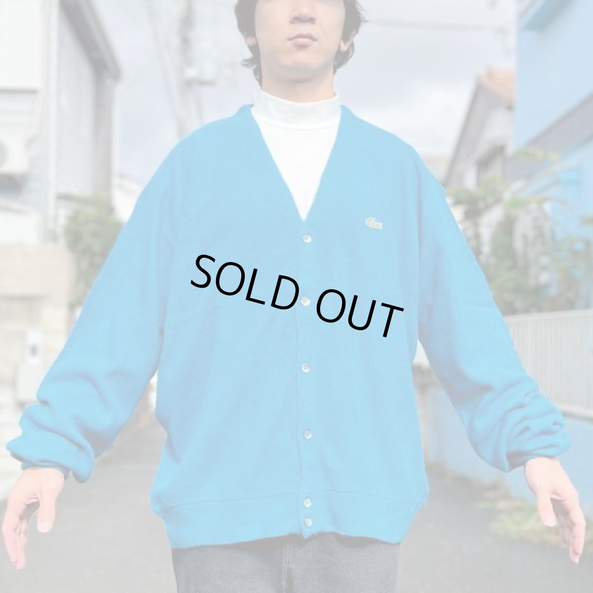 画像20: 「LACOSTE(ラコステ)」IZOD アイゾッド 80s 90s USA製 XLサイズ ライトブルー アクリルニット カーディガン (20)