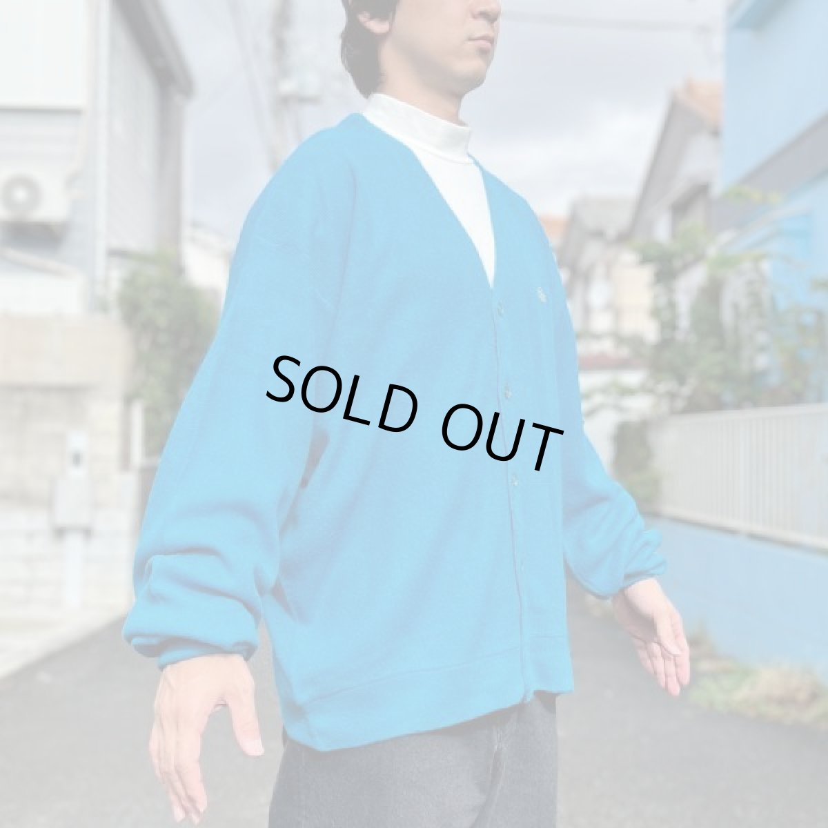 画像21: 「LACOSTE(ラコステ)」IZOD アイゾッド 80s 90s USA製 XLサイズ ライトブルー アクリルニット カーディガン (21)