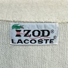 画像7: 「LACOSTE(ラコステ)」IZOD アイゾッド 70s 糸巻きタグ Mサイズ オフホワイト アクリルニット カーディガン (7)