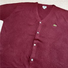 画像18: 「LACOSTE(ラコステ)」IZOD アイゾッド 80s 90s USA製 Lサイズ ボルドー アクリルニット カーディガン (18)