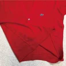 画像9: 「LACOSTE(ラコステ)」IZOD アイゾッド 70s 糸巻きタグ 青ワニ Lサイズ相当 レッド アクリルニット カーディガン (9)