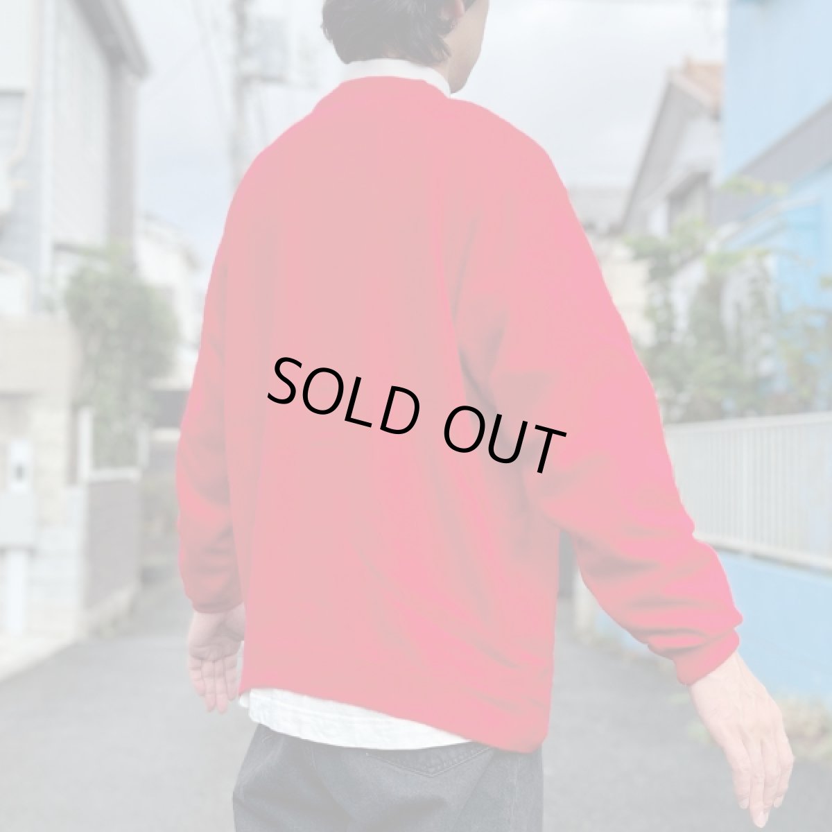 画像22: 「LACOSTE(ラコステ)」IZOD アイゾッド 70s 糸巻きタグ 青ワニ Lサイズ相当 レッド アクリルニット カーディガン (22)