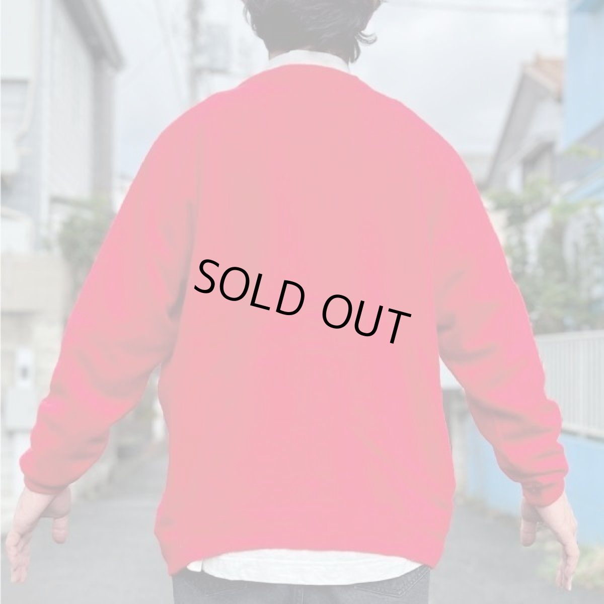 画像23: 「LACOSTE(ラコステ)」IZOD アイゾッド 70s 糸巻きタグ 青ワニ Lサイズ相当 レッド アクリルニット カーディガン (23)