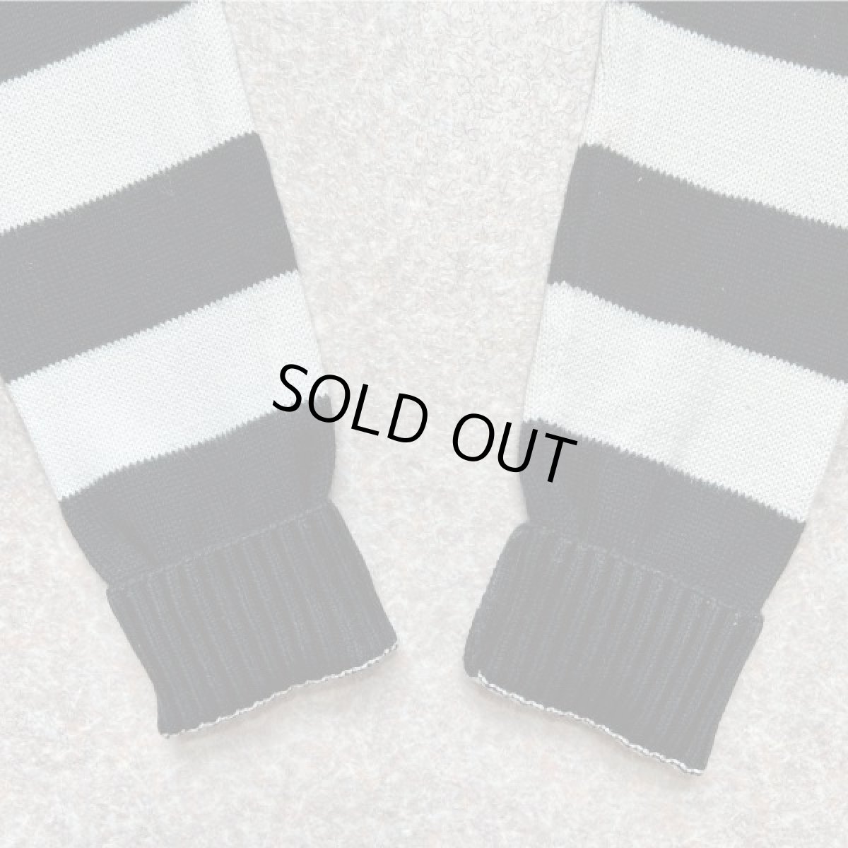 画像16: 「LACOSTE(ラコステ)」90s 38サイズ 白黒ボーダー コットン クルーネック ニット セーター (16)