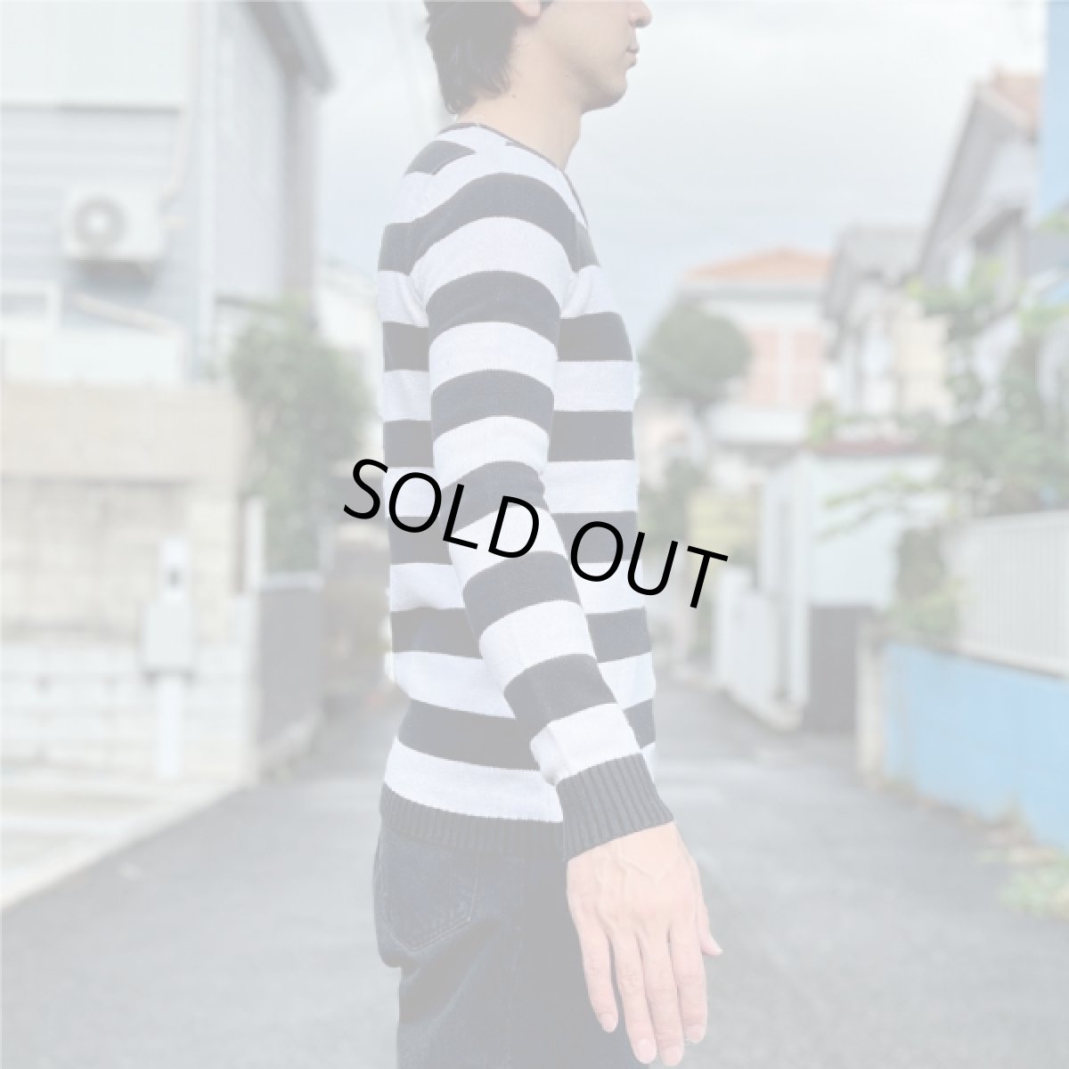 画像20: 「LACOSTE(ラコステ)」90s 38サイズ 白黒ボーダー コットン クルーネック ニット セーター (20)