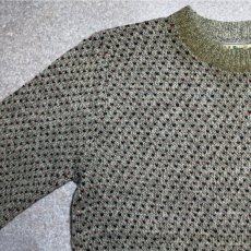 画像2: 「L.L.Bean(エルエルビーン)」80s Sサイズ 配色ドット柄 ウールナイロン ローゲージ クルーネック ニット セーター (2)