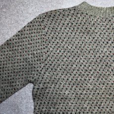 画像11: 「L.L.Bean(エルエルビーン)」80s Sサイズ 配色ドット柄 ウールナイロン ローゲージ クルーネック ニット セーター (11)