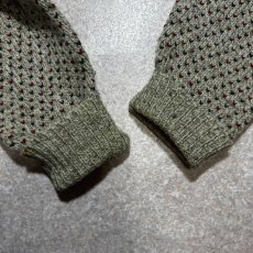 画像17: 「L.L.Bean(エルエルビーン)」80s Sサイズ 配色ドット柄 ウールナイロン ローゲージ クルーネック ニット セーター (17)