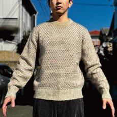 画像19: 「L.L.Bean(エルエルビーン)」80s Sサイズ 配色ドット柄 ウールナイロン ローゲージ クルーネック ニット セーター (19)