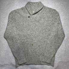 画像1: 「L.L.Bean(エルエルビーン)」80s XLサイズ メランジ ウールナイロン ローゲージ ショールカラー ニット セーター (1)