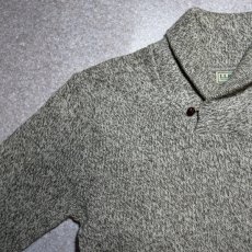 画像2: 「L.L.Bean(エルエルビーン)」80s XLサイズ メランジ ウールナイロン ローゲージ ショールカラー ニット セーター (2)