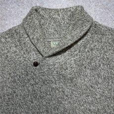 画像3: 「L.L.Bean(エルエルビーン)」80s XLサイズ メランジ ウールナイロン ローゲージ ショールカラー ニット セーター (3)
