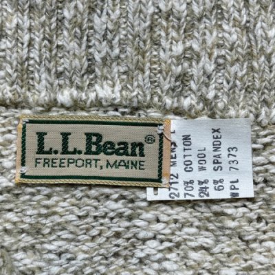 画像1: 「L.L.Bean(エルエルビーン)」80s Lサイズ メランジ コットンウール TALONジップ ドライバーズ ニット
