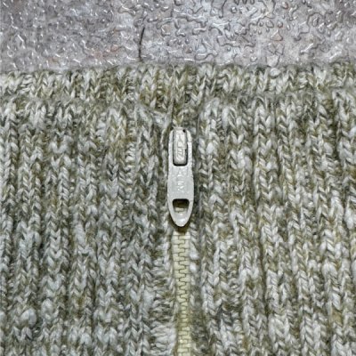 画像2: 「L.L.Bean(エルエルビーン)」80s Lサイズ メランジ コットンウール TALONジップ ドライバーズ ニット