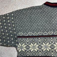 画像15: 「L.L.Bean(エルエルビーン)」80s 90s XLサイズ USA製 ノルディック柄 ウールナイロン ローゲージ ニット カーディガン (15)