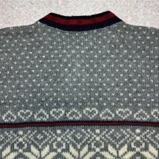 画像16: 「L.L.Bean(エルエルビーン)」80s 90s XLサイズ USA製 ノルディック柄 ウールナイロン ローゲージ ニット カーディガン (16)