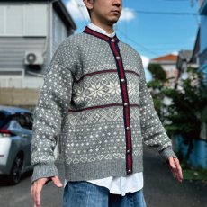 画像24: 「L.L.Bean(エルエルビーン)」80s 90s XLサイズ USA製 ノルディック柄 ウールナイロン ローゲージ ニット カーディガン (24)