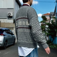 画像26: 「L.L.Bean(エルエルビーン)」80s 90s XLサイズ USA製 ノルディック柄 ウールナイロン ローゲージ ニット カーディガン (26)