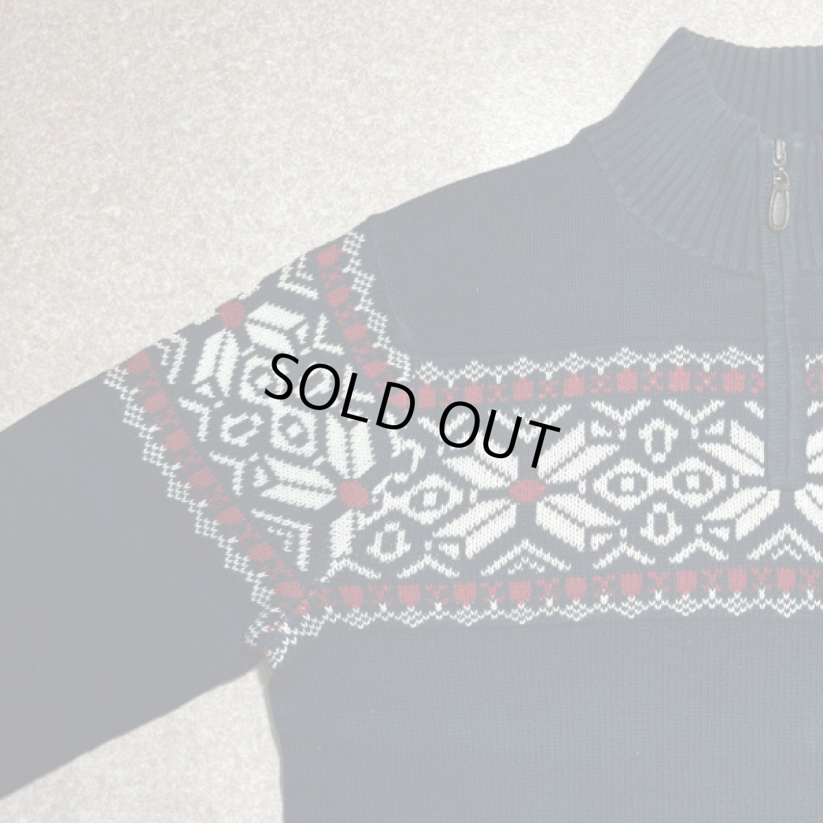 画像2: 「L.L.Bean(エルエルビーン)」90s 00s Mサイズ〜Lサイズ相当 ノルディック柄 コットン ハーフジップ ハイネック ニット セーター (2)