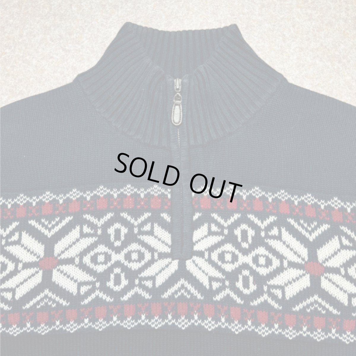 画像3: 「L.L.Bean(エルエルビーン)」90s 00s Mサイズ〜Lサイズ相当 ノルディック柄 コットン ハーフジップ ハイネック ニット セーター (3)