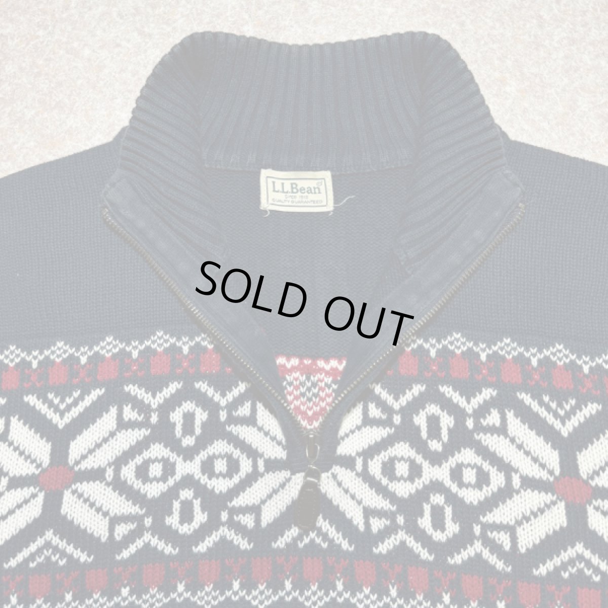 画像7: 「L.L.Bean(エルエルビーン)」90s 00s Mサイズ〜Lサイズ相当 ノルディック柄 コットン ハーフジップ ハイネック ニット セーター (7)