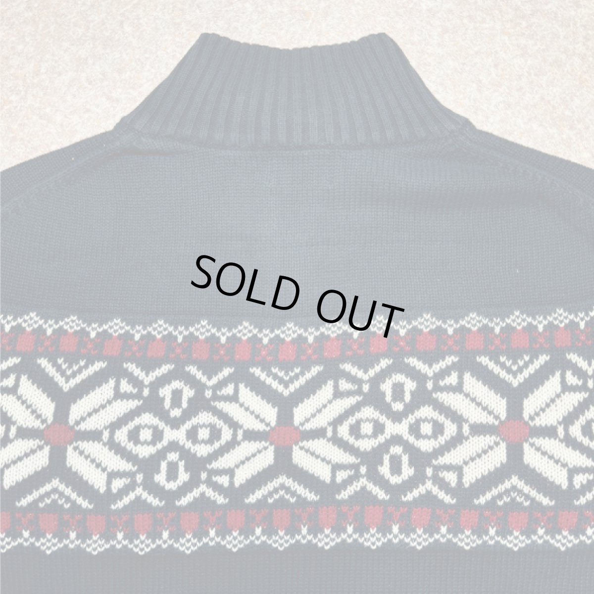 画像13: 「L.L.Bean(エルエルビーン)」90s 00s Mサイズ〜Lサイズ相当 ノルディック柄 コットン ハーフジップ ハイネック ニット セーター (13)