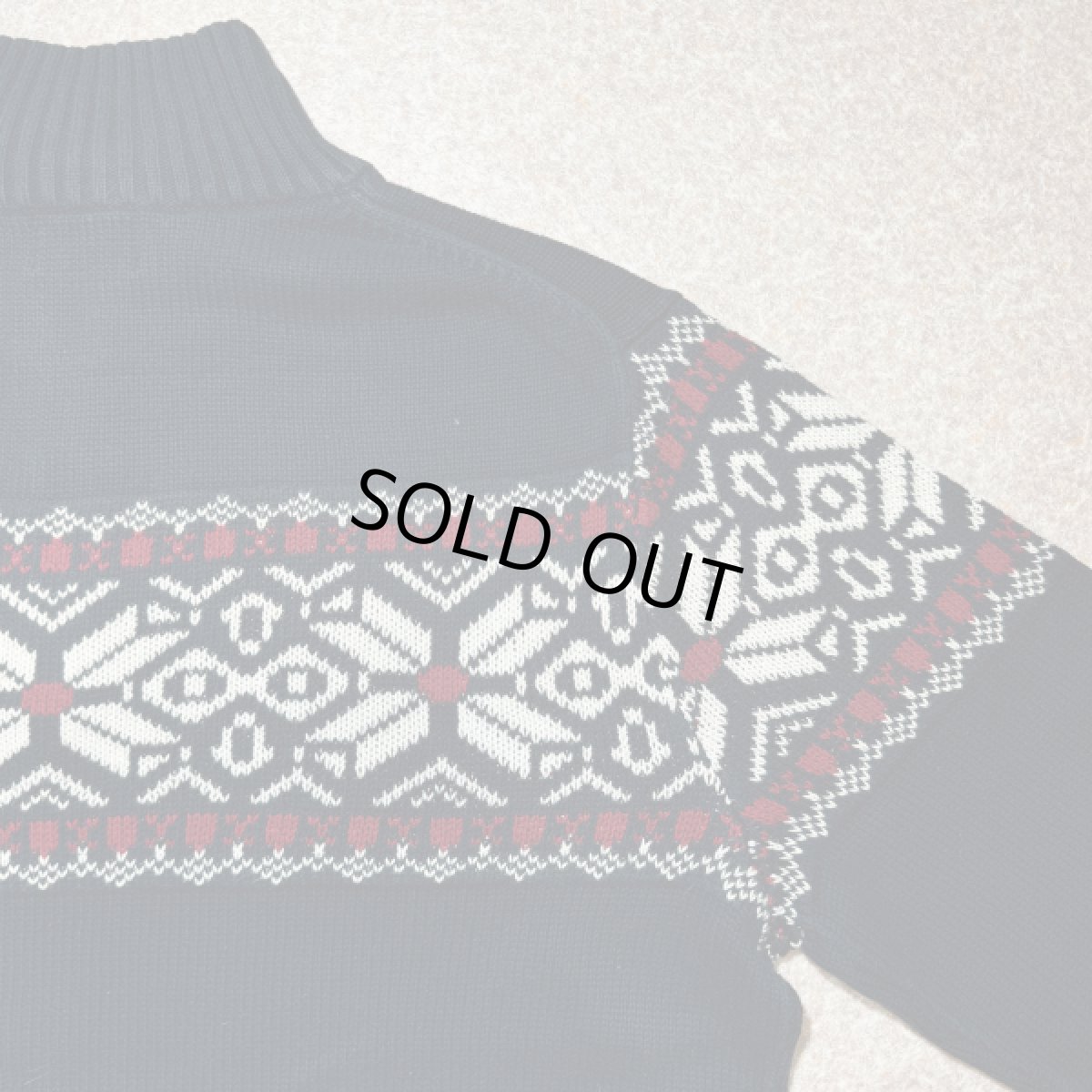 画像14: 「L.L.Bean(エルエルビーン)」90s 00s Mサイズ〜Lサイズ相当 ノルディック柄 コットン ハーフジップ ハイネック ニット セーター (14)