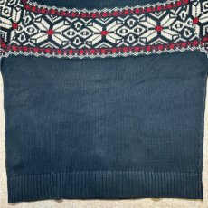 画像15: 「L.L.Bean(エルエルビーン)」90s 00s Mサイズ〜Lサイズ相当 ノルディック柄 コットン ハーフジップ ハイネック ニット セーター (15)