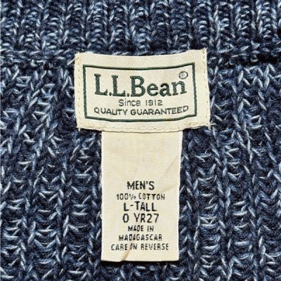 画像1: 「L.L.Bean(エルエルビーン)」90s 00s L-TALLサイズ 杢調 メランジ コットン ドライバーズ ニット