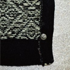 画像10: 「L.L.Bean(エルエルビーン)」80s Mサイズ USA製 幾何学模様 ウールナイロン ローゲージ ハイネック ノルウェー ニット カーディガン (10)