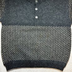画像5: 「L.L.Bean(エルエルビーン)」80s 90s Lサイズ バーズアイ ウールナイロン ローゲージ ハーフボタン ノルウェー ニット セーター (5)