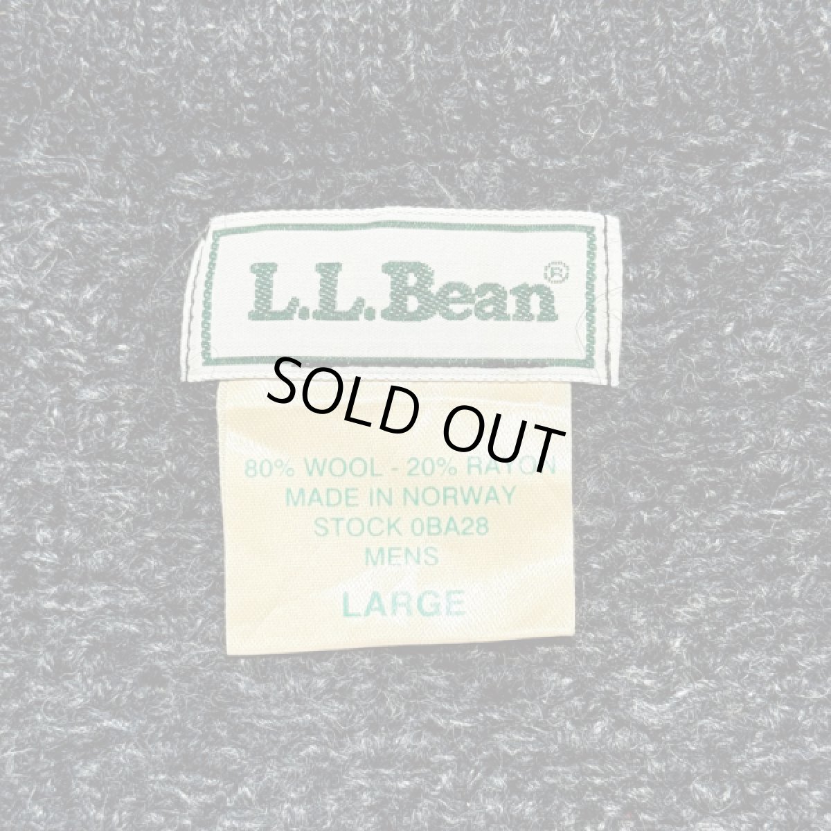 画像7: 「L.L.Bean(エルエルビーン)」80s 90s Lサイズ バーズアイ ウールナイロン ローゲージ ハーフボタン ノルウェー ニット セーター (7)