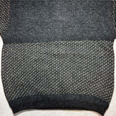 画像14: 「L.L.Bean(エルエルビーン)」80s 90s Lサイズ バーズアイ ウールナイロン ローゲージ ハーフボタン ノルウェー ニット セーター (14)