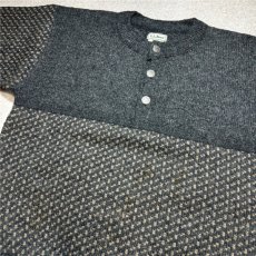 画像18: 「L.L.Bean(エルエルビーン)」80s 90s Lサイズ バーズアイ ウールナイロン ローゲージ ハーフボタン ノルウェー ニット セーター (18)