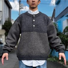 画像19: 「L.L.Bean(エルエルビーン)」80s 90s Lサイズ バーズアイ ウールナイロン ローゲージ ハーフボタン ノルウェー ニット セーター (19)