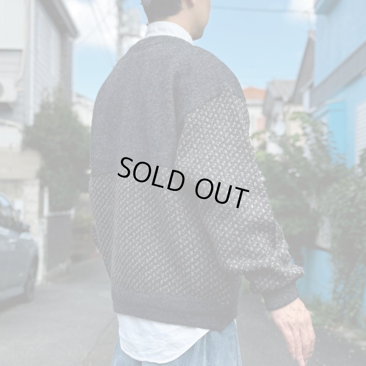 画像22: 「L.L.Bean(エルエルビーン)」80s 90s Lサイズ バーズアイ ウールナイロン ローゲージ ハーフボタン ノルウェー ニット セーター (22)