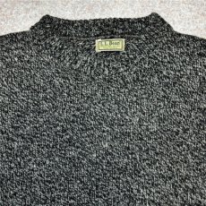 画像3: 「L.L.Bean(エルエルビーン)」80s 90s Lサイズ〜XLサイズ相当 USA製 杢調 メランジ 丸編み 丸胴 クルーネック ニット セーター (3)