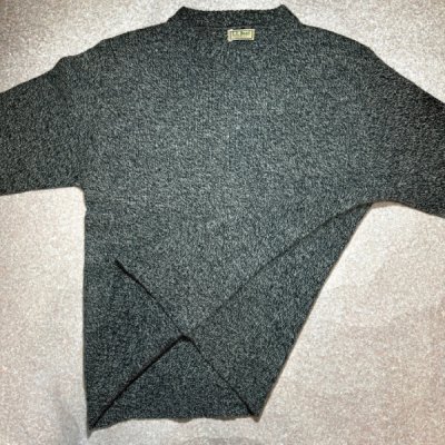 画像2: 「L.L.Bean(エルエルビーン)」80s 90s Lサイズ〜XLサイズ相当 USA製 杢調 メランジ 丸編み 丸胴 クルーネック ニット セーター