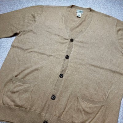 画像3: 「L.L.Bean(エルエルビーン)」90s 00s XL-REGサイズ コットン カシミヤ混紡 ハイゲージ ニット カーディガン