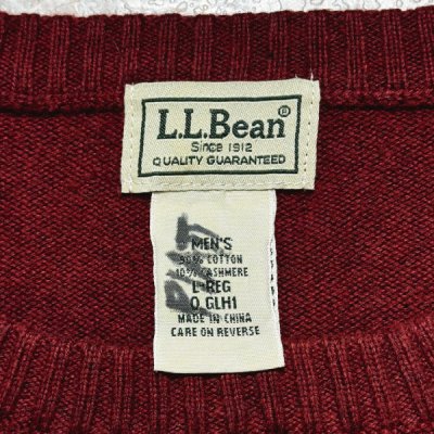 画像1: 「L.L.Bean(エルエルビーン)」90s 00s L-REGサイズ コットン カシミヤ混紡 ハイゲージ ニット セーター