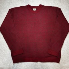 画像1: 「L.L.Bean(エルエルビーン)」90s 00s XLサイズ バーズアイ ノルウェー製 ウール レーヨン ローゲージ ニット セーター【送料無料】 (1)