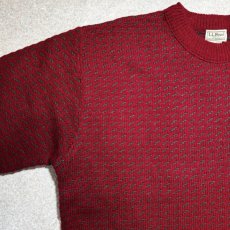 画像2: 「L.L.Bean(エルエルビーン)」90s 00s XLサイズ バーズアイ ノルウェー製 ウール レーヨン ローゲージ ニット セーター【送料無料】 (2)