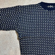 画像2: 「L.L.Bean(エルエルビーン)」80s XLサイズ バーズアイ ノルウェー製 ウール レーヨン ローゲージ ニット セーター【送料無料】 (2)