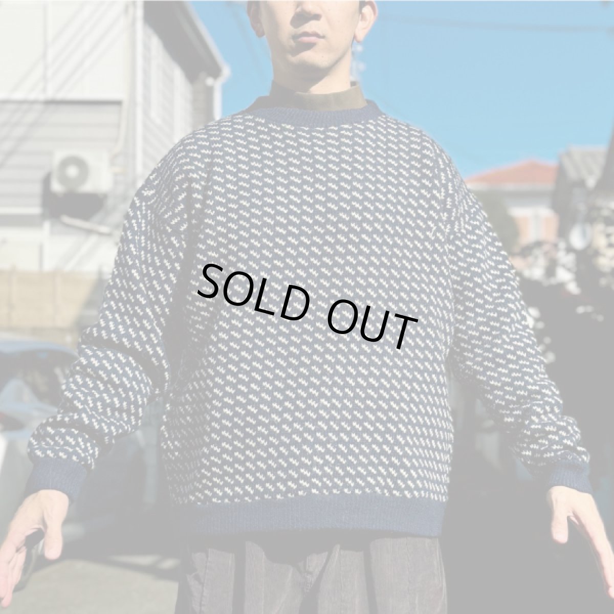 画像17: 「L.L.Bean(エルエルビーン)」80s XLサイズ バーズアイ ノルウェー製 ウール レーヨン ローゲージ ニット セーター【送料無料】 (17)