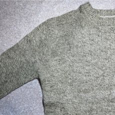 画像2: 「L.L.Bean(エルエルビーン)」80s Lサイズ 杢調 メランジ 丸編み 丸胴 クルーネック ニット セーター (2)