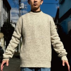 画像17: 「L.L.Bean(エルエルビーン)」80s Lサイズ 杢調 メランジ 丸編み 丸胴 クルーネック ニット セーター (17)