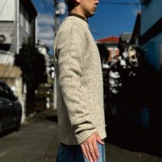 画像19: 「L.L.Bean(エルエルビーン)」80s Lサイズ 杢調 メランジ 丸編み 丸胴 クルーネック ニット セーター (19)