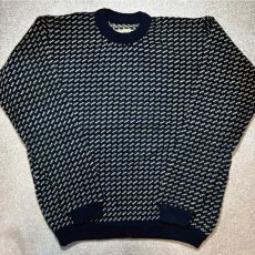 画像1: 「L.L.Bean(エルエルビーン)」80s 90s XXLサイズ バーズアイ ノルウェー製 ウール レーヨン ローゲージ ニット セーター【送料無料】 (1)